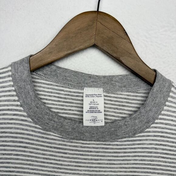 Vintage Towncraft Shirt men's large Gray White Single Stitch Oversized Boxy 90s - Picture 1 of 13